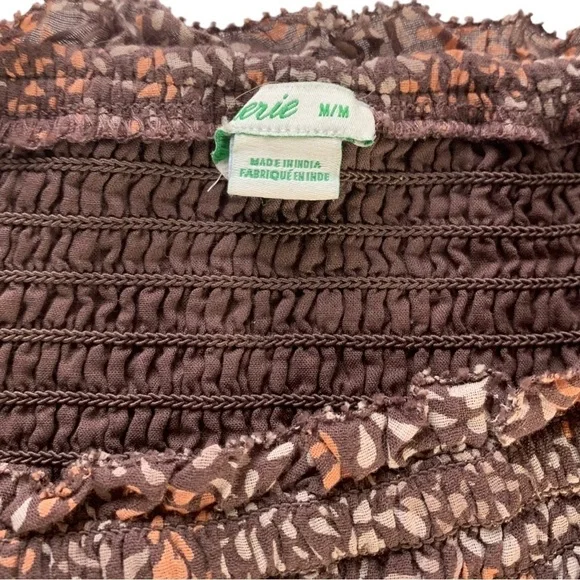 Aerie All Day Printed Smocked Mini Dress Size  Medium Tie Adjustable Straps - Picture 6 of 10